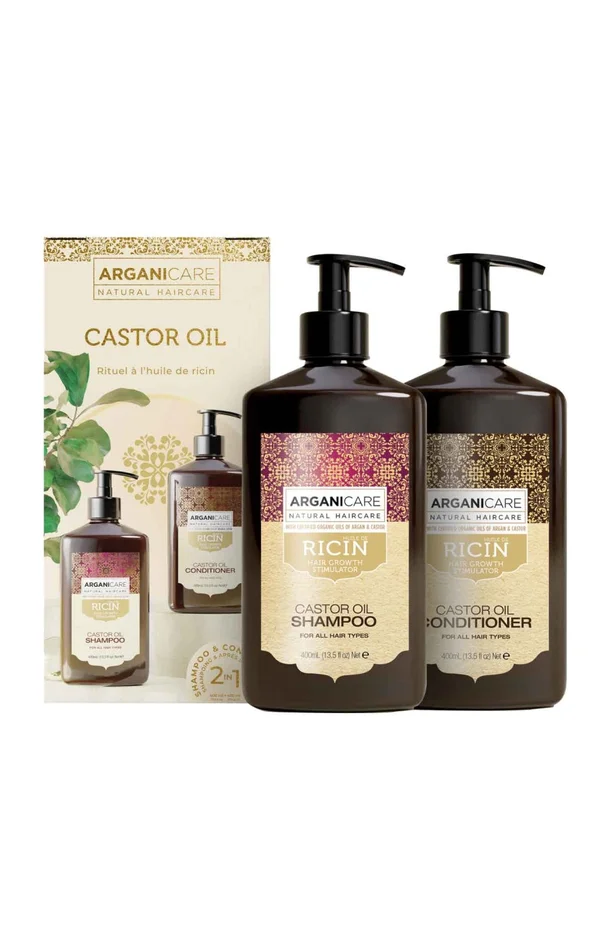 Coffret shampoing & après-shampoing accélérateur de croissance – Huile de ricin – 2 x 400 ml