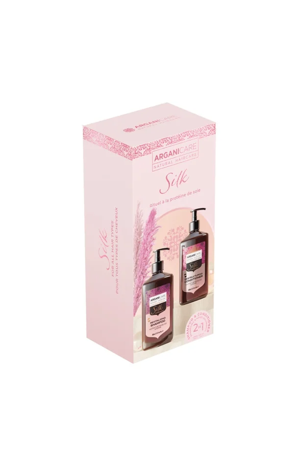 Coffret shampoing & après-shampoing lissant & brillance – Protéine de soie – Cheveux secs & abîmés – 2 x 400 ml