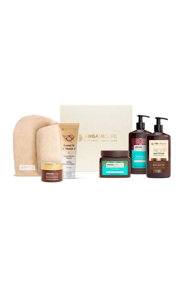 Coffret Soin Cheveux & Bien-Être – Argan & Karité – 6 produits