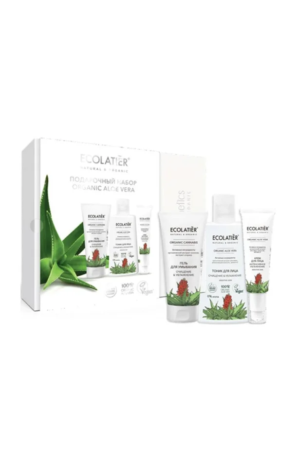 Coffret soin du visage bio – Ecolatier – Aloe vera – 3 produits
