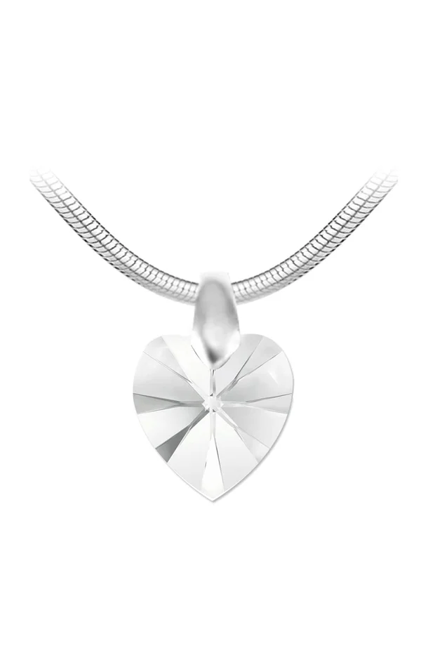 Collier – Acier inoxydable & cristal – Argenté