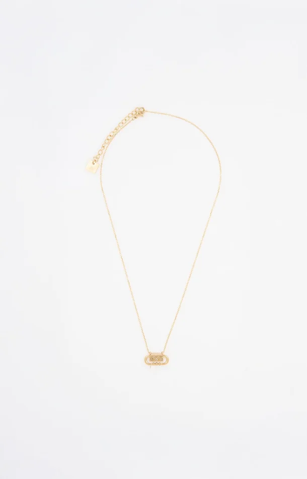 Collier – Acier inoxydable & zirconiums – Doré