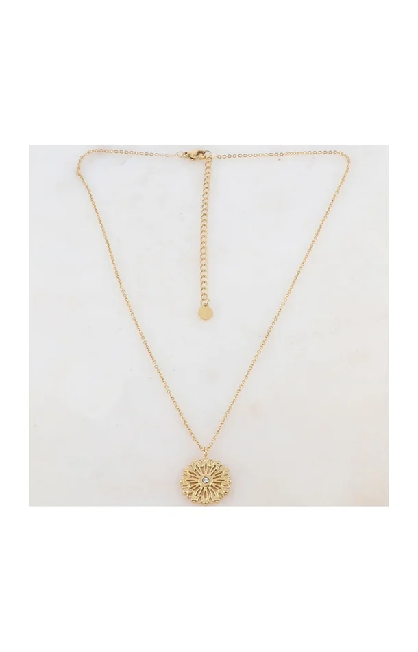 Collier – Acier inoxydable doré & strass