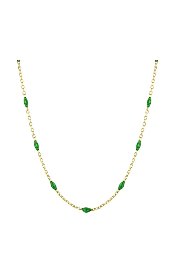 Collier – Argent 925/000 plaqué or & émail