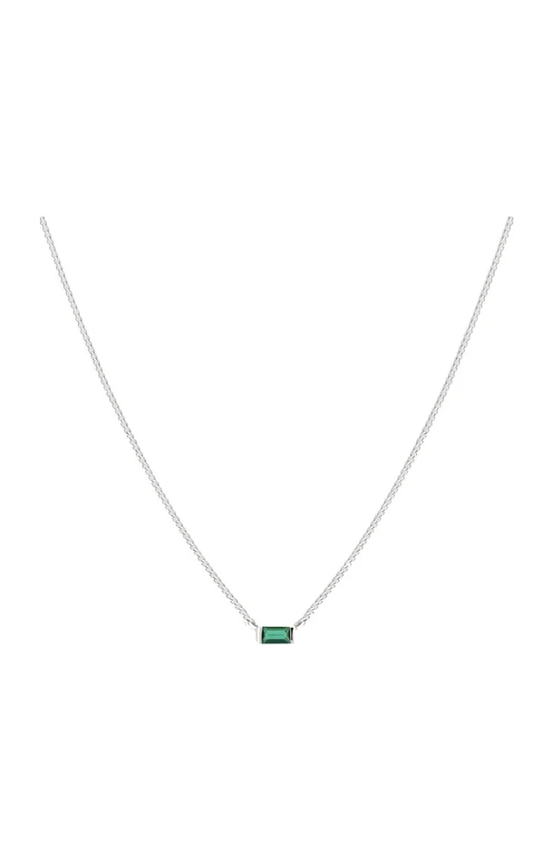 Collier – Green – Laiton plaqué argent 10 microns