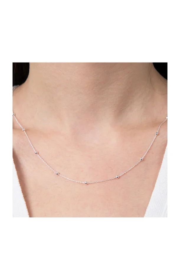 Collier chaîne perlée – Argent 925