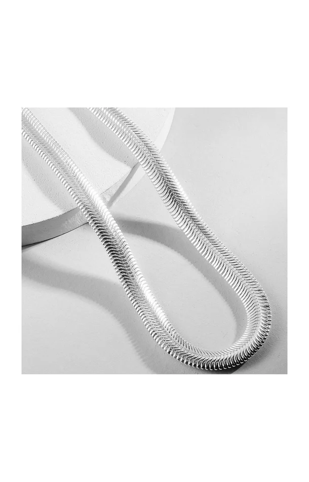 Collier en chaine italienne – Laiton argenté