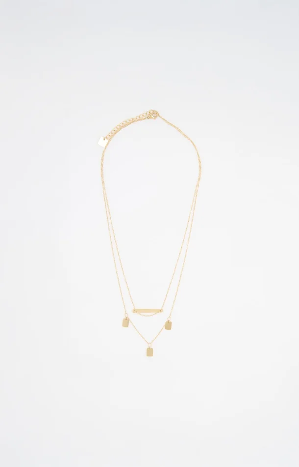 Collier multi-rangs – Acier inoxydable – Doré