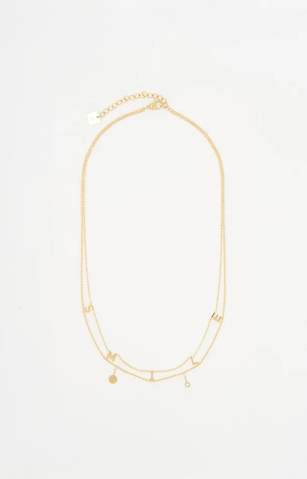 Collier multi-rangs- Acier inoxydable – Doré