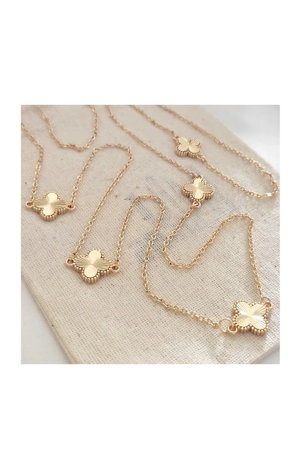 Collier trèfle – Laiton plaqué or