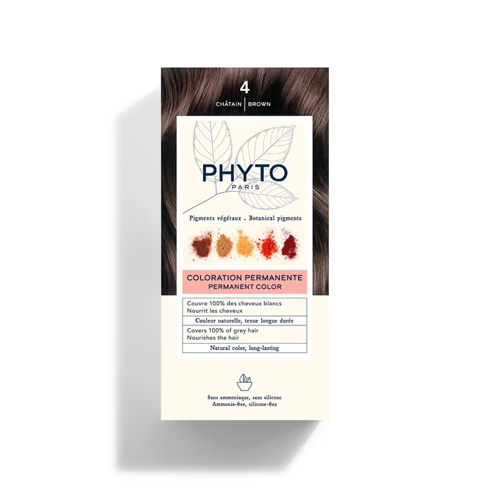 Coloration – 4 Châtain – Kit Coloration Permanente