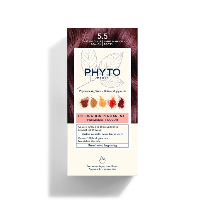 Coloration – 5.5 Châtain Clair Acajou – Kit Coloration Permanente