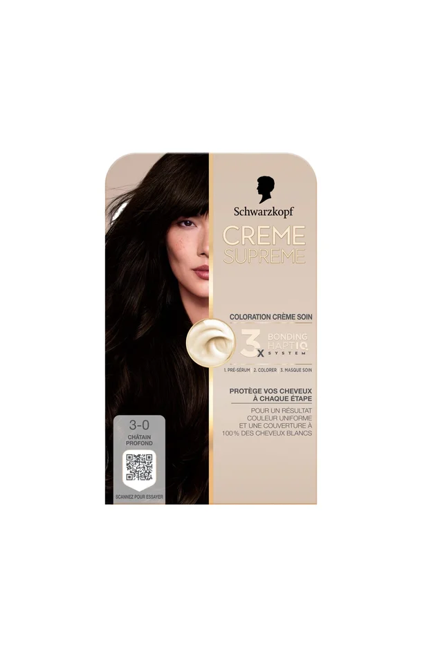 Coloration – Crème supreme – 3-0 Chatain profond