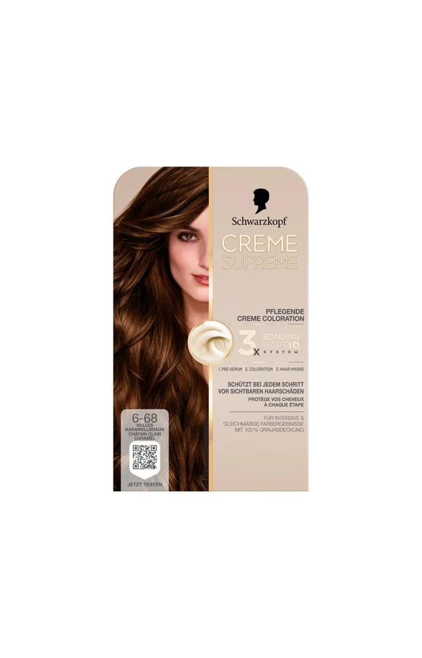 Coloration – Crème supreme – 6-68 Chatain clair caramel