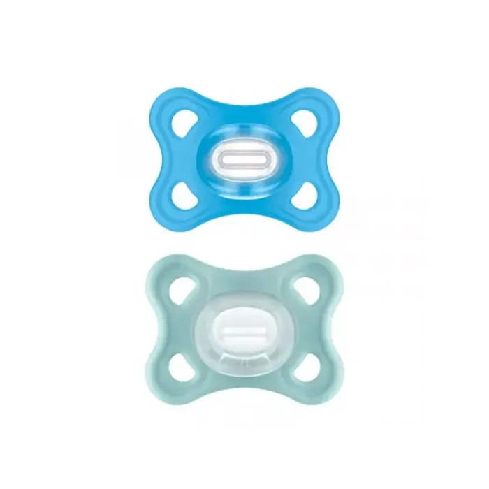 COMFORT SUCETTES BLEUES 2-6 MOIS+ LOT DE 2 SILICONE MAM
