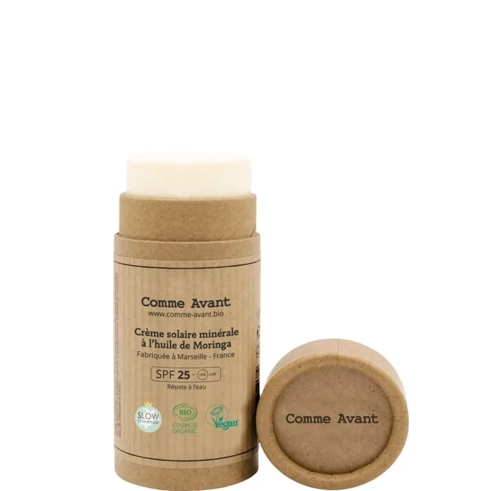 Comme Avant Crème Solaire Minérale Naturelle Solide SPF25 A l'Huile de Moringa