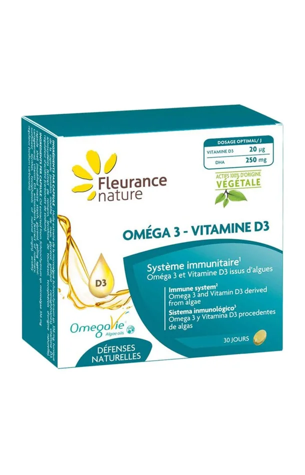 Compléments alimentaires Oméga 3 & Vitamine D3 – Booster d’immunité – 1 mois