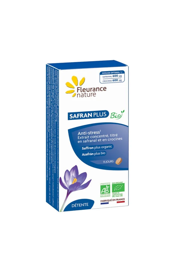 Comprimés anti-stress bio – Safran plus – 15 jours
