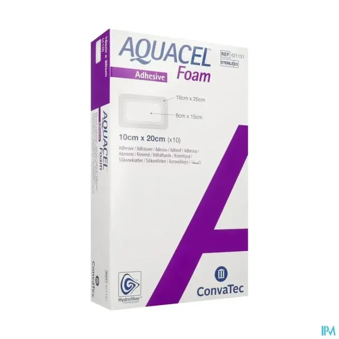 Convatec aquacel foam pansement adhesif 10cm x 20cm 10