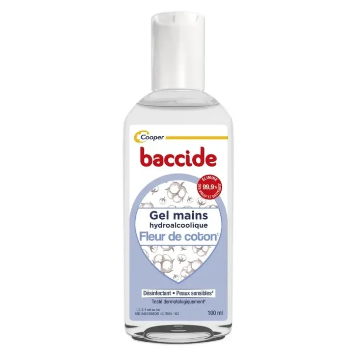 Cooper baccide gel sans rincage mains fleur de coton 100ml