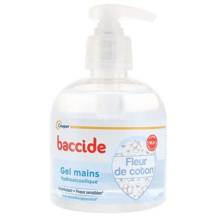 Cooper baccide gel sans rincage mains fleur de coton 300ml