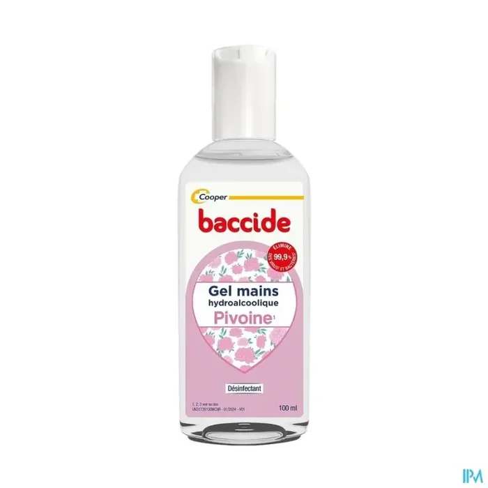 Cooper baccide gel sans rincage mains pivoine 100ml
