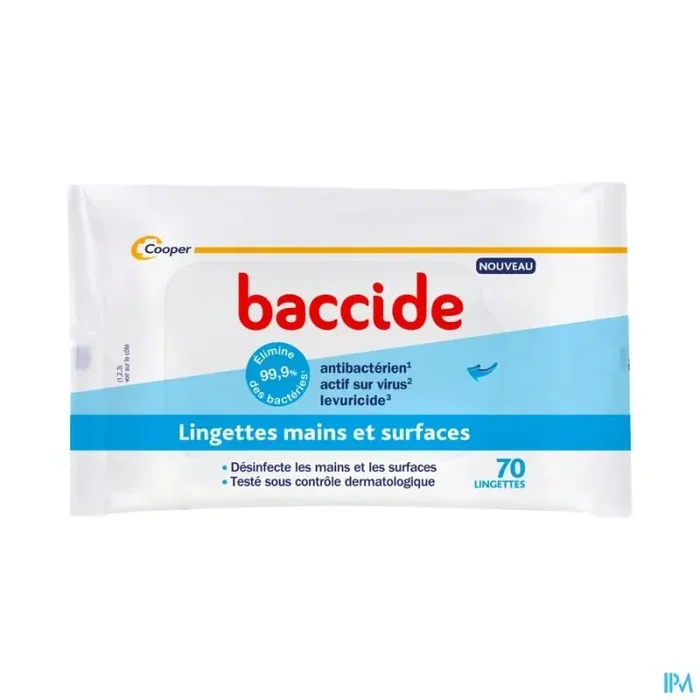 Cooper baccide lingette mains surfaces sachet 70