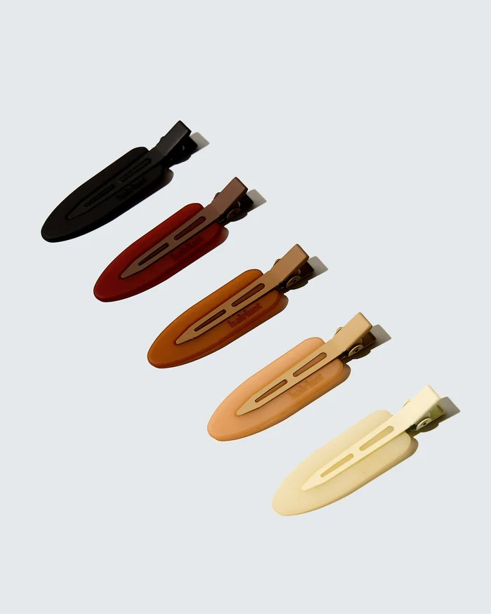 Creaseless Hair Clips, 5-Pack, Café