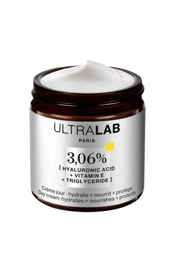 Crème de jour – 3,06% Acide hyaluronique, vitamine E & triglycéride – Visage