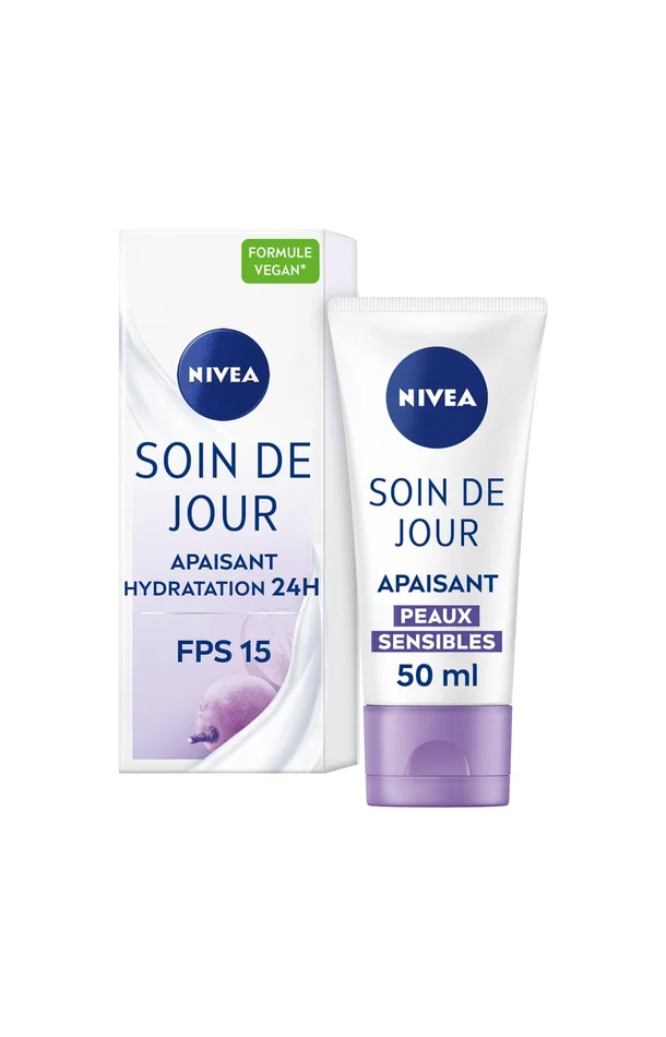 Crème de jour apaisant & hydratant 24h SPF 15 – Sensitive – Peaux sensibles