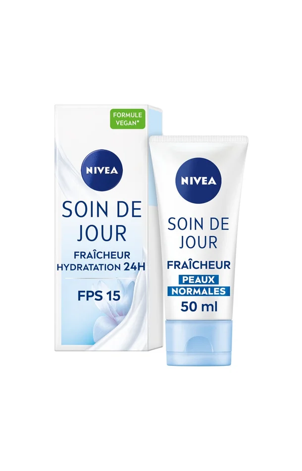 Crème de jour fraîcheur & hydratant 24h SPF 15 – Vitamine E – 50 ml