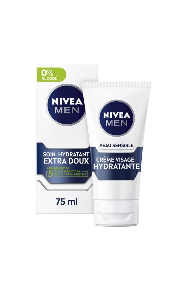Crème hydratante – Peaux sensibles – Homme – 75 ml