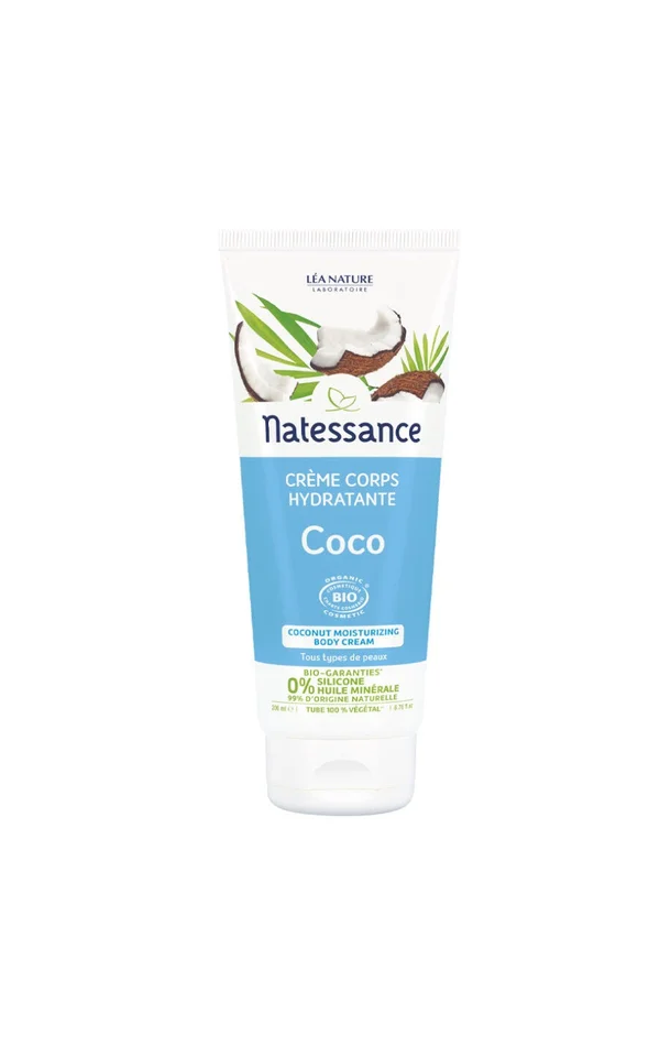 Crème hydratante bio – Huile de coco – Corps – 200 ml