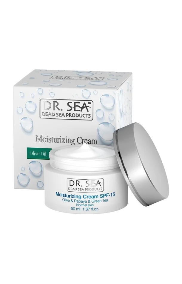 Crème hydratante SPF 15 – Huile d’olive, papaye & thé vert – Peaux normales – 50 ml