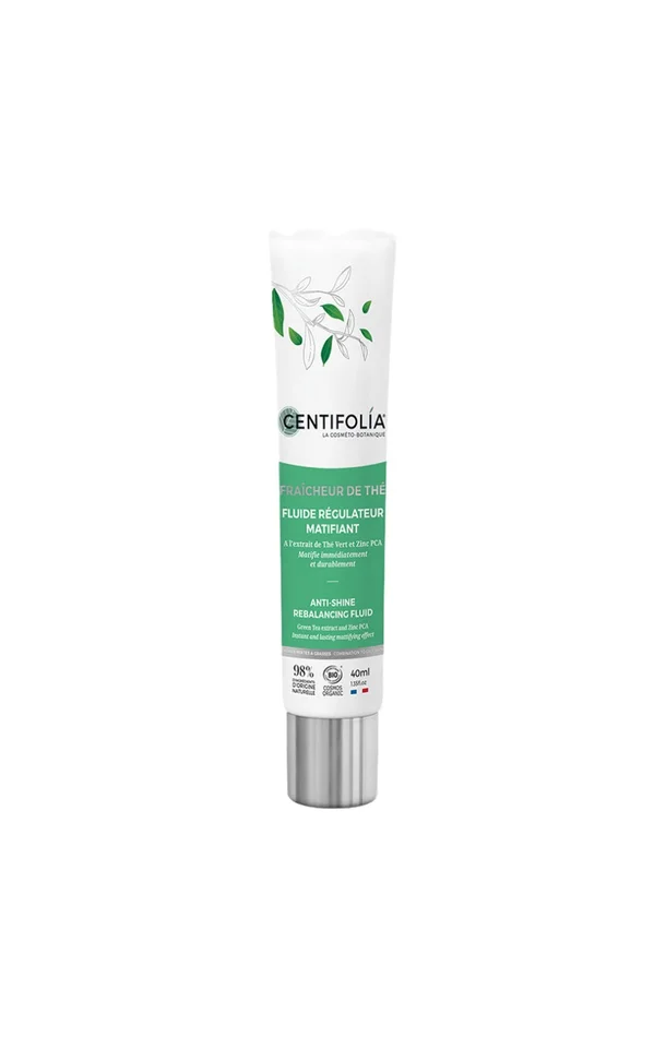 Crème matifiante bio – Thé vert & zinc – Peaux mixtes à grasses