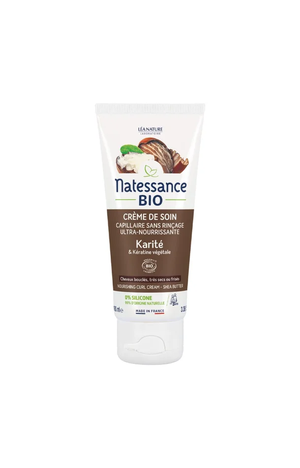 Crème ultra-nourrissante sans rinçage bio – Karité – Cheveux crépus ou frisés – 100 ml