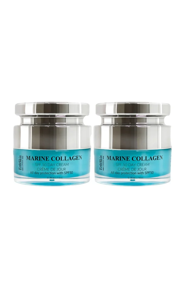Crèmes de jour SPF50 – Collagène marin – Visage – 2 x 50 ml
