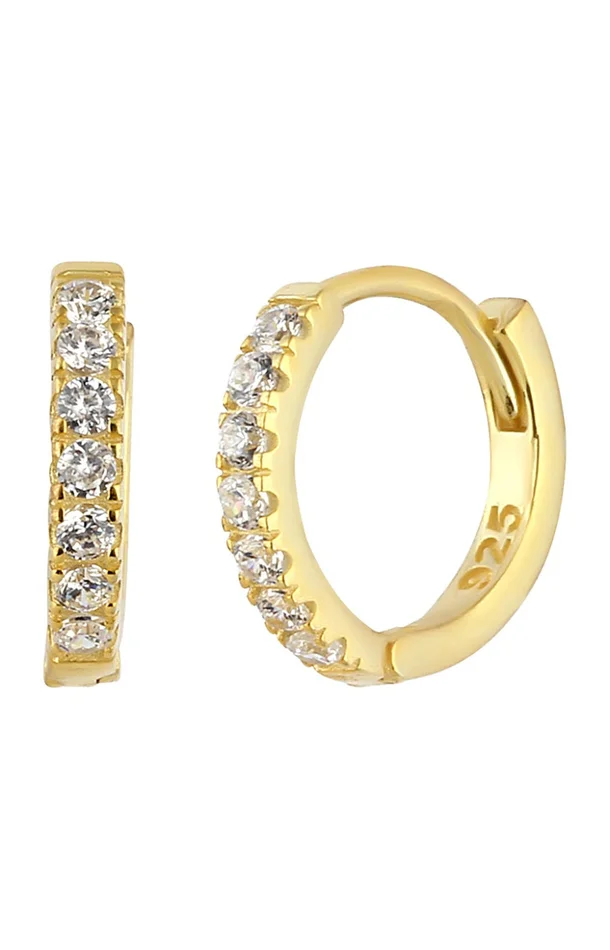 Créoles – Argent 925/000 plaqué or & zircons