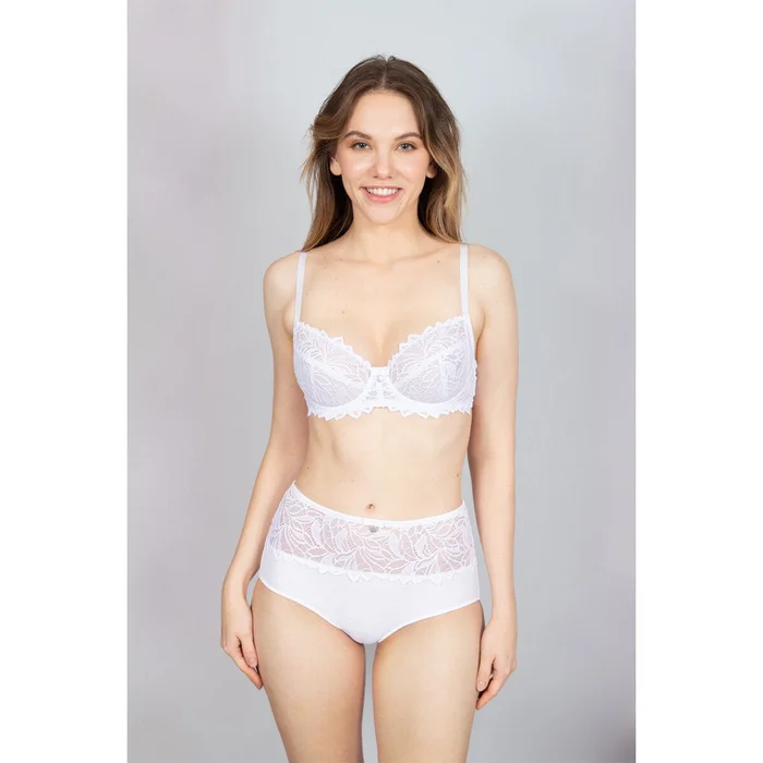 Culotte à dentelle taille haute – Rosana – Blanc
