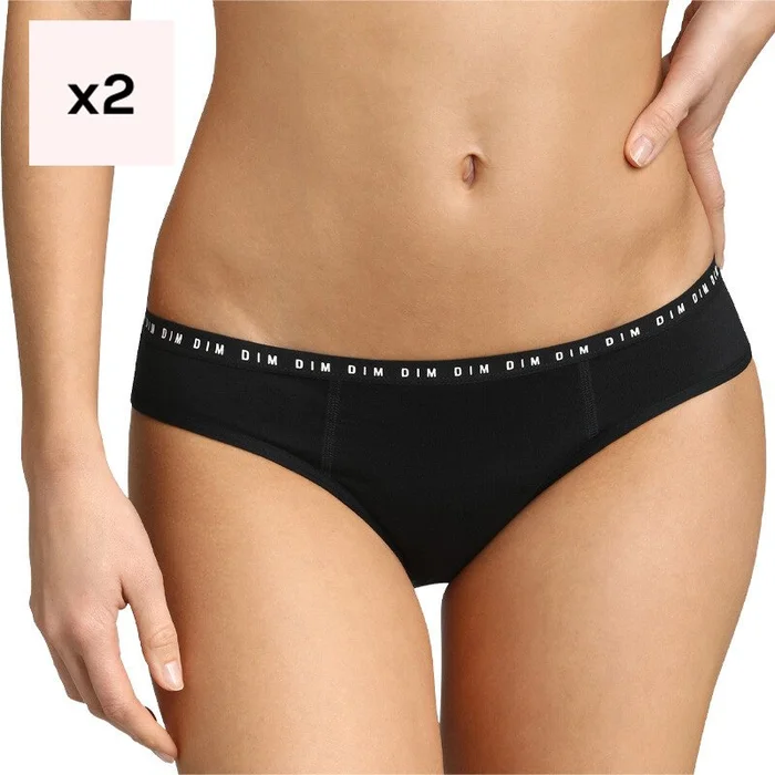 Culottes menstruelles en coton bio – Flux abondants – 2 unités-Noir