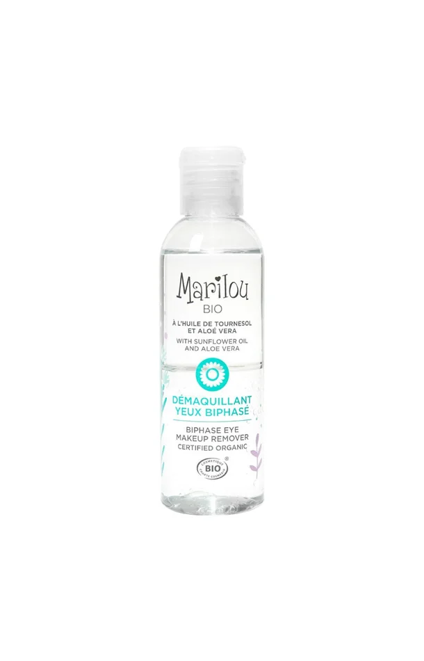 Démaquillant biphasé yeux bio – Huile de tournesol & aloe vera – 100 ml
