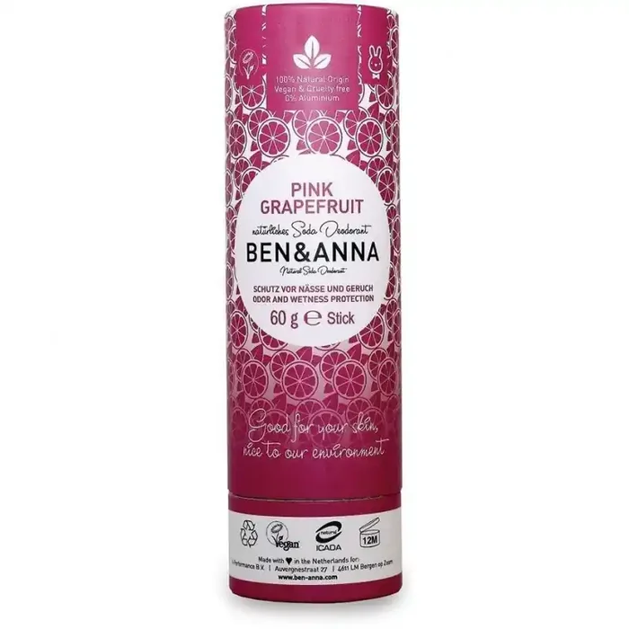 DEODORANT PINK GRAPEFRUIT PAPERTUBE 60G BEN & ANNA