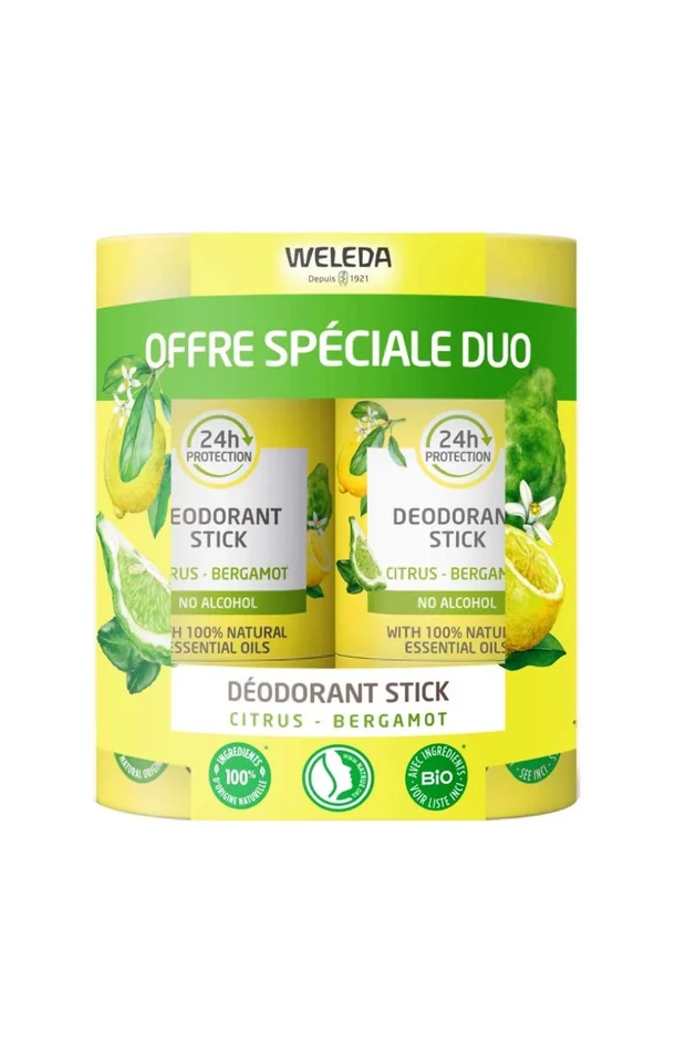 Déodorants stick – Citrus & bergamote – 2 x 50 g