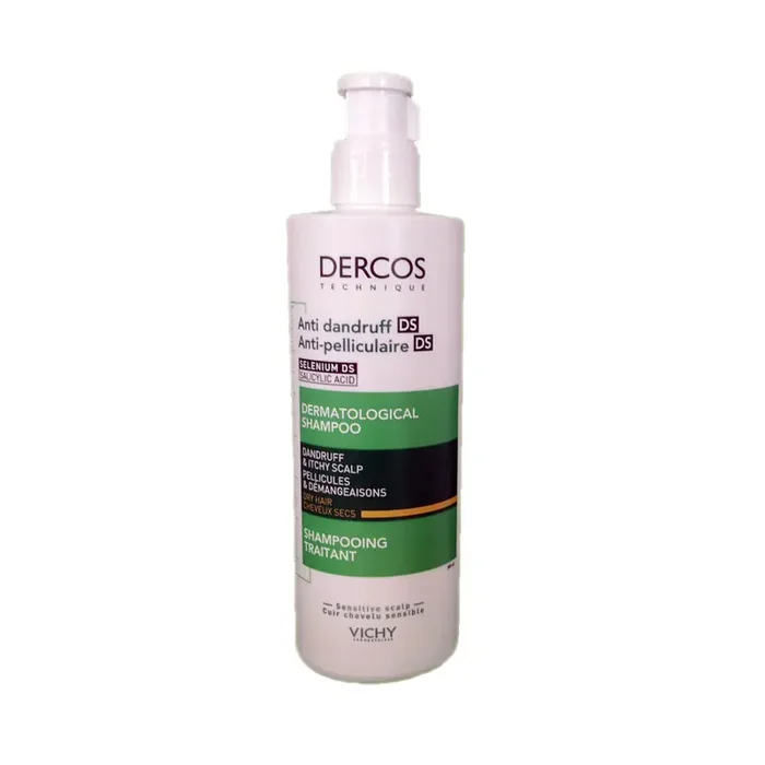 DERCOS ANTI-PELLICULAIRE DS SHAMPOOING TRAITANT CHEVEUX SECS 390ML VICHY