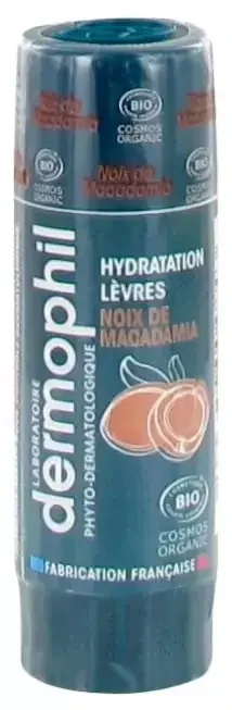 Dermophil Certifié Bio Stick Lèvres Protection Lèvres Goût Fleur de Tiaré 4 g – Goût Noix de Macadamia