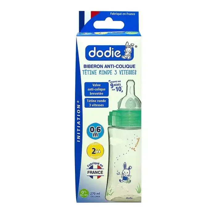 Dodie Bib Initiation+ 270ml Transp Vert