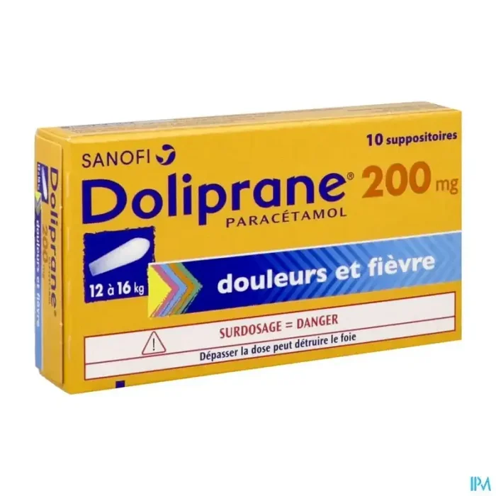 Doliprane 200mg suppositoire