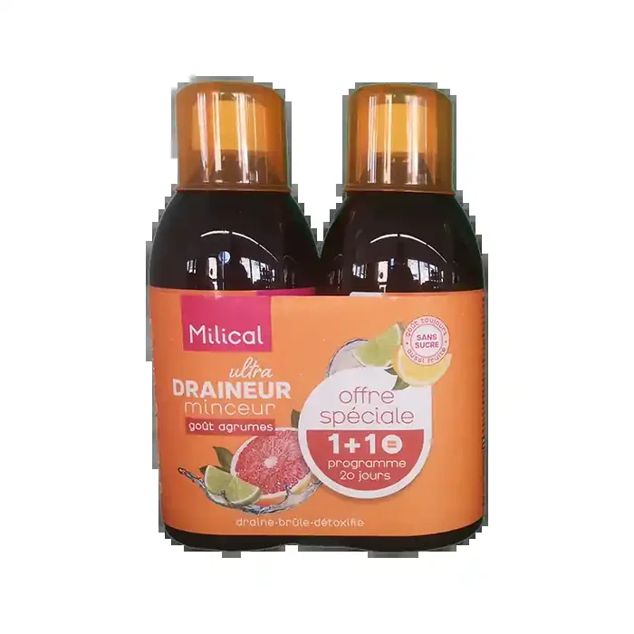DRAINEUR ULTRA MINCEUR AGRUMES 500ML LOT DE 2 MILICAL