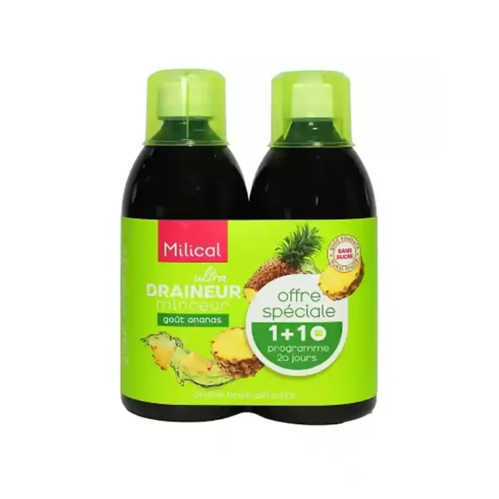 DRAINEUR ULTRA MINCEUR ANANAS 500ML LOT DE 2 MILICAL