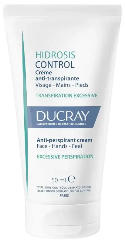 Ducray Crème Visage Mains et Pieds Crème Anti Transpirante Hidrosis Control 50 ml